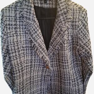 Attitude Unknown White/black tweed blazer